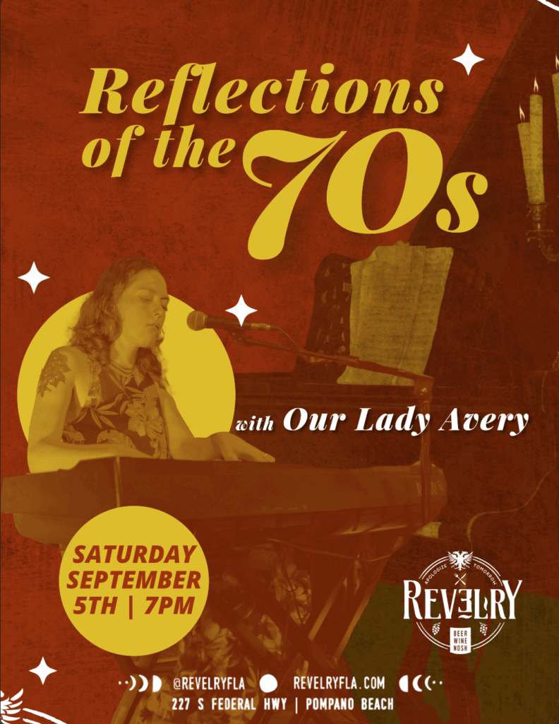 Reflections 70s live music Julia Avery at Revelry Pompano