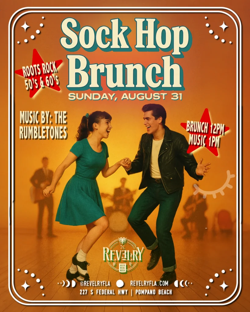 labor day weekend sock hop brunch at Revelry in Pompano, event near fort lauderdale