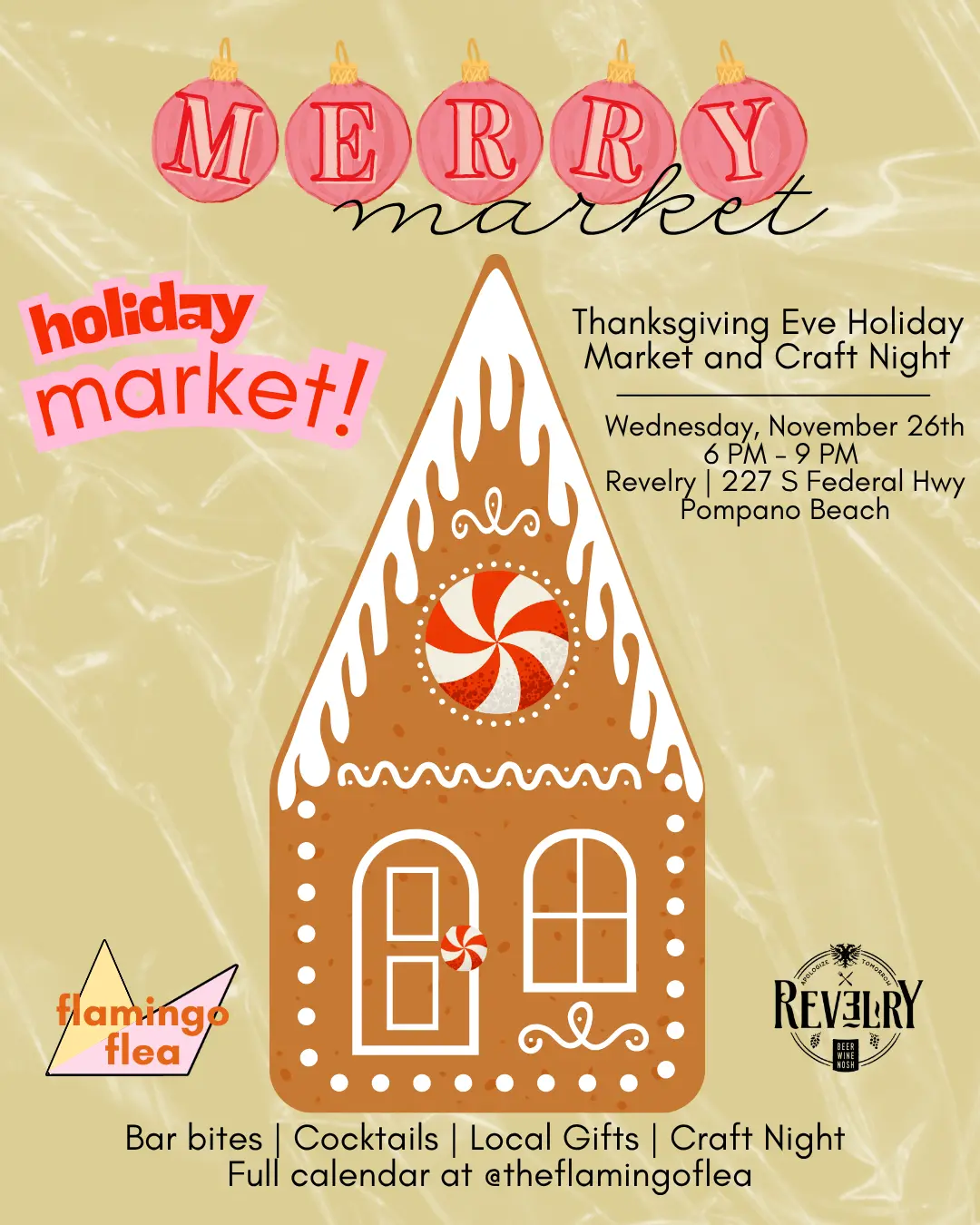 Holiday Market, Holiday Pop Up at Revelry Pompano Beach, The Merry Market November