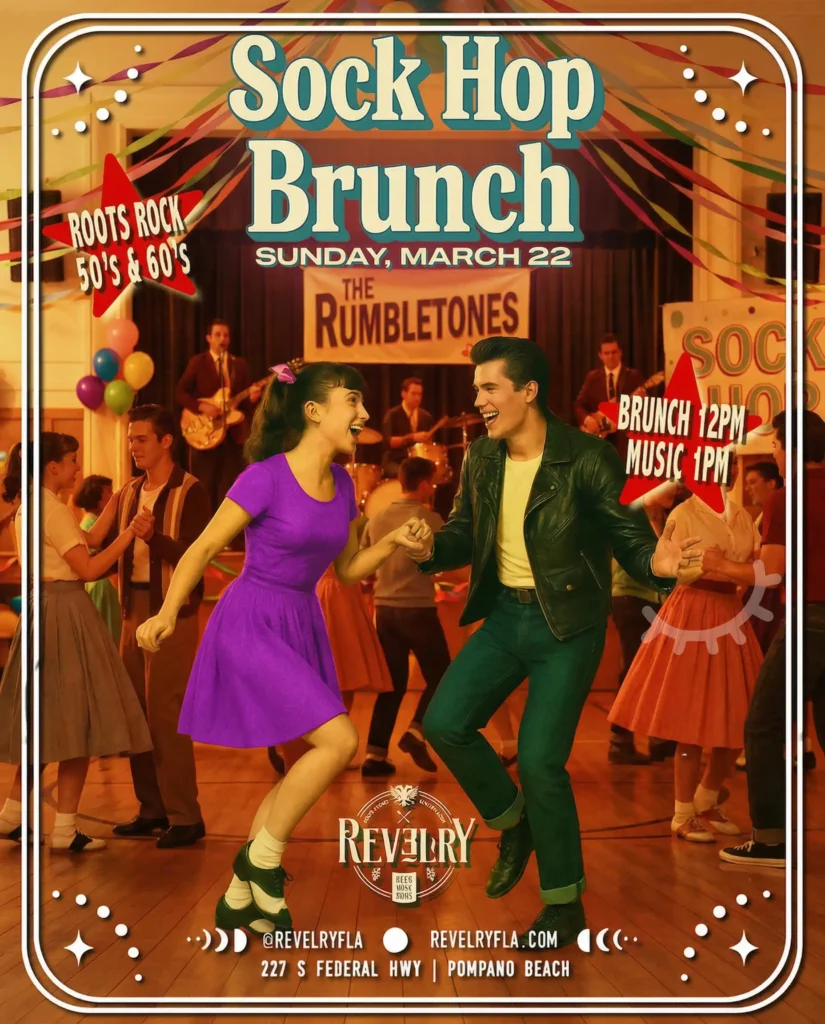 Sock Hop Brunch event at Revelry Pompano Beach events