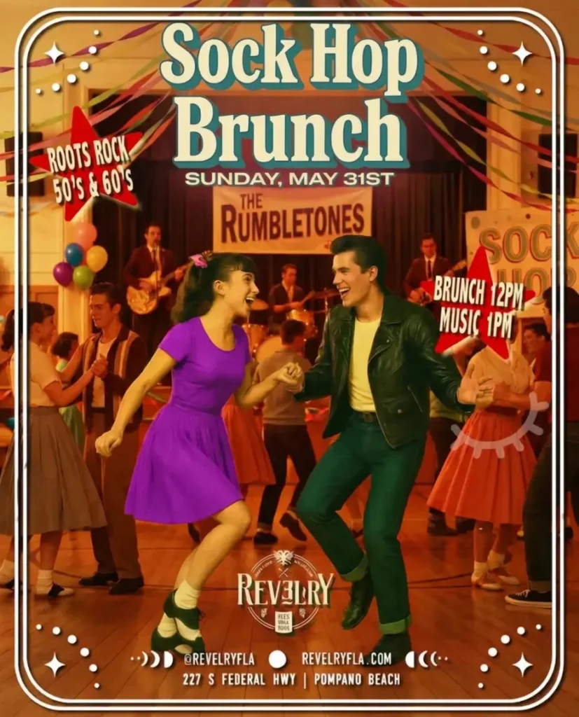 Sock Hop Brunch at Revelry in Pompano with The Rumbletones